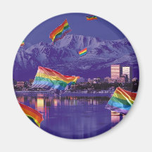 Anchorage, AK Flying Pride Magnet