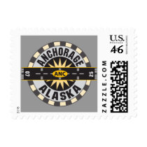 Anchorage Alaska ANC Airport Postage Stamp
