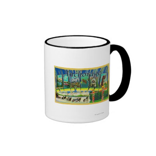Anchorage, Alaska - Large Letter Scenes Coffee Mugs