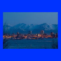 ANCHORAGE ALASKA NIGHTS POSTER posters