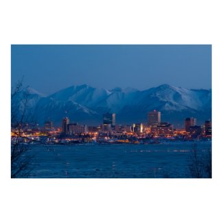 ANCHORAGE ALASKA NIGHTS POSTER