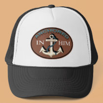 Anchored in Him Cap hats by Exhortations Anchored in Him Cap hats
