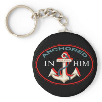 Anchored in Him Keychain