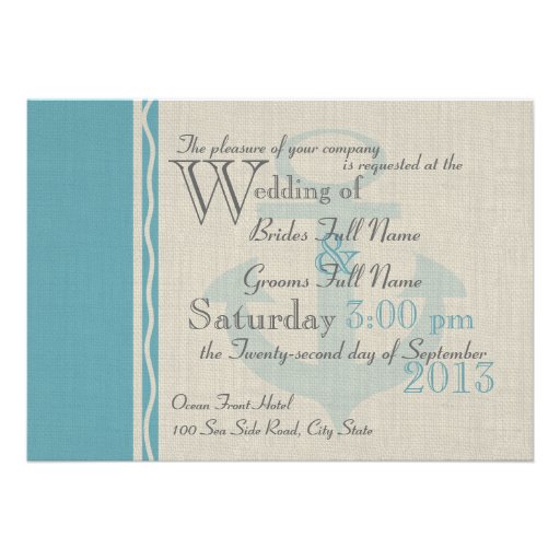 Anchored with Love Ocean Side Wedding Card