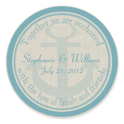 Anchored with Love Round Sticker