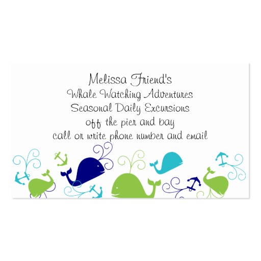 Anchors-a-Whale Business Card Template (front side)