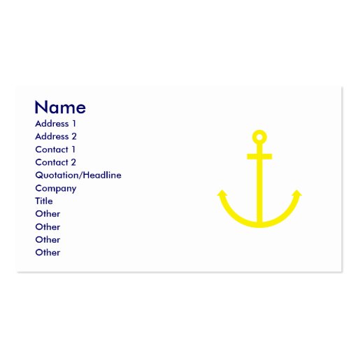 Anchors Aweigh Business Cards