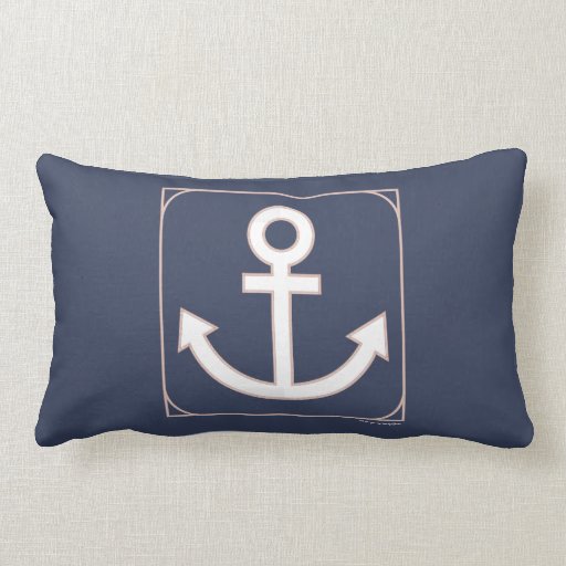 Anchors Aweigh Nautical Navy Stripe Accent Pillow