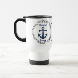 Anchors Aweigh Personalized Travel Mug mug