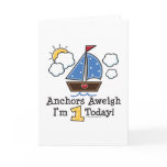 Anchors Aweigh Sailboat 1st Birthday Invitations cards