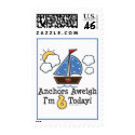 Anchors Aweigh Sailboat 6th Birthday Stamps by BirthdayTeesGifts Anchors Aweigh Sailboat 6th Birthday Stamps