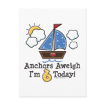 Anchors Aweigh Sixth Birthday Invites Postcard