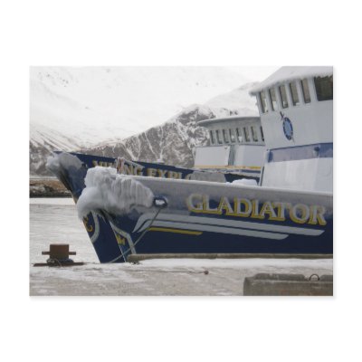 Anchors with Freezing Spray, Dutch Harbor, AK Post Card by mistlebee