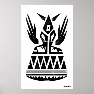 Ancient Abstract symbol with Wings 2 Poster by akamundo
