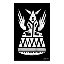 Ancient Abstract Symbol with Wings posters