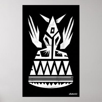 Ancient Abstract Symbol with Wings Poster by akamundo