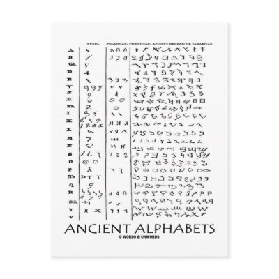 Ancient Alphabets Postcard by wordsunwords