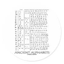 Ancient Alphabets Round Stickers