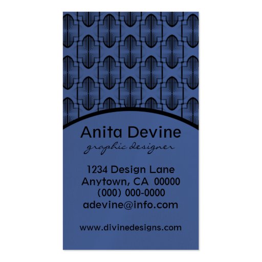 Ancient Arches Business Card, Blue (back side)