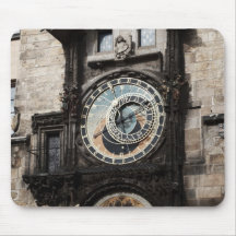 Ancient Astrology Timepiece Clock in Prague Czech Mousepad