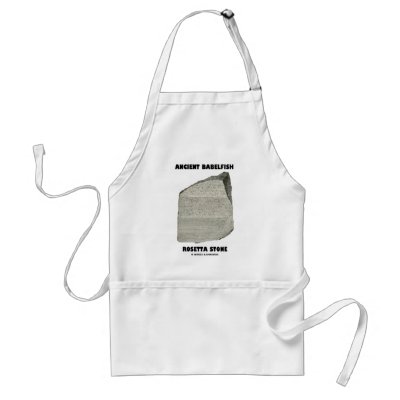 Ancient Babelfish Rosetta Stone (Communication) Aprons by wordsunwords