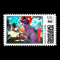 Ancient Cat by Gregory Gallo stamps
