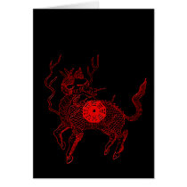 Ancient chinese auspicious dragon horse Lung Ma Greeting Card