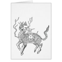 Ancient chinese auspicious dragon horse Lung Ma Cards