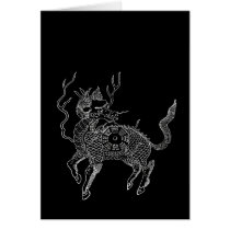 Ancient chinese auspicious dragon horse Lung Ma Card