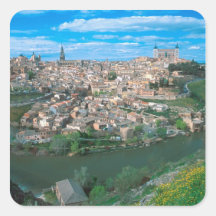 Ancient city of Toledo, Spain. Square Stickers