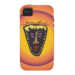 Ancient Civilization Tribal Mask Glowing Sun Case-Mate iPhone 4 Cover
