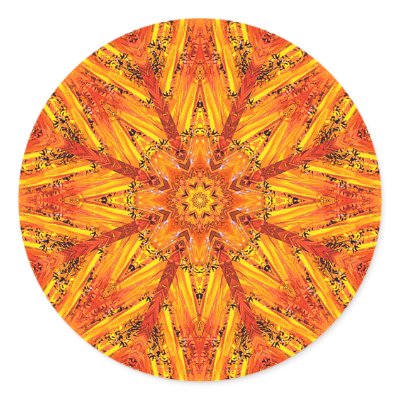 Ancient Echoes Crystal Mandala Round Stickers by Aquavel