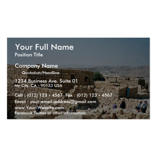 Ancient edifice, Masada, Israel Business Card Template (front side)
