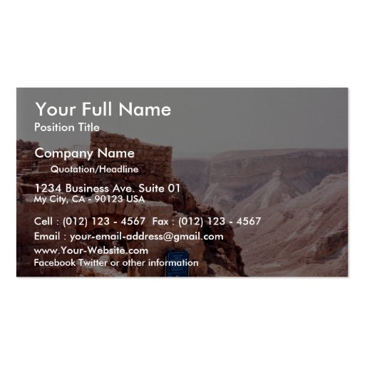 Ancient edifice, Masada, Israel Business Cards (front side)