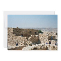 Ancient edifice, Masada, Israel Custom Invitations