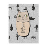 Ancient Egyptian Canopic Kitty Postcard