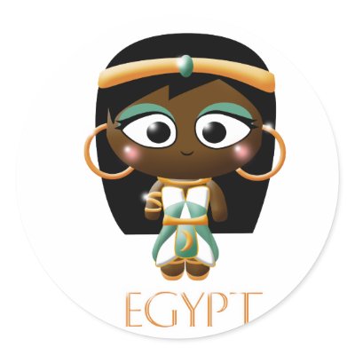 Ancient Egyptian Girl Round Sticker by cutie_patootie