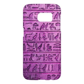 Ancient Egyptian Hieroglyphs Purple