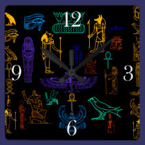 Ancient Egyptian Hieroglyphs & Symbols wall clocks