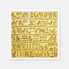 Ancient Hieroglyphs Yellow Paper Napkins