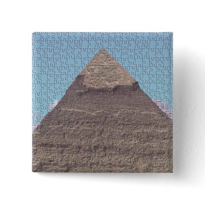 ANCIENT EGYPTIAN KHUFU PYRAMID PUZZLE BADGE. PINBACK BUTTON by Dianekmt