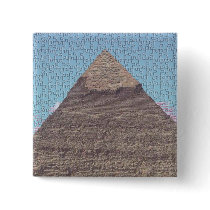 ANCIENT EGYPTIAN KHUFU PYRAMID PUZZLE BADGE. PINBACK BUTTON