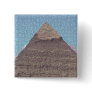 ANCIENT EGYPTIAN KHUFU PYRAMID PUZZLE BADGE. PINBACK BUTTON