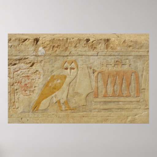 Ancient Egyptian Owl Hieroglyphic Poster Zazzle