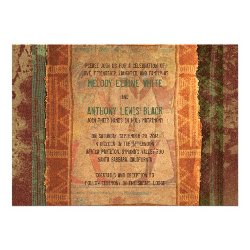 Ancient Egyptian Themed Wedding Invitation