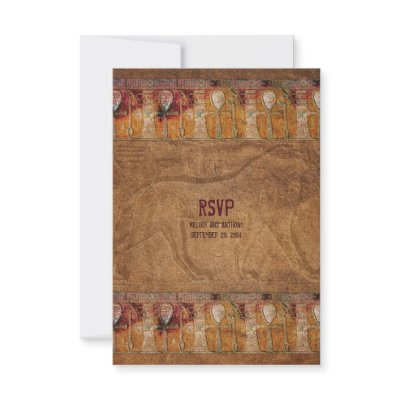 Ancient Egyptian Wedding RSVP Reply Card Personalized Invitations by wasootch