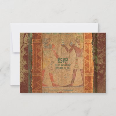 Ancient Egyptian Wedding RSVP Reply Card Personalized Announcements by 