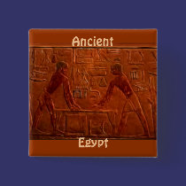 Ancient Egyptians at Sanding Table Art Button buttons