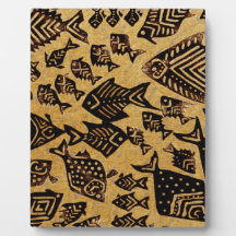 Ancient Fossil Fish Display Plaques