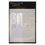 Ancient Gate to Cobblestone Street Scene Stationery Paper
